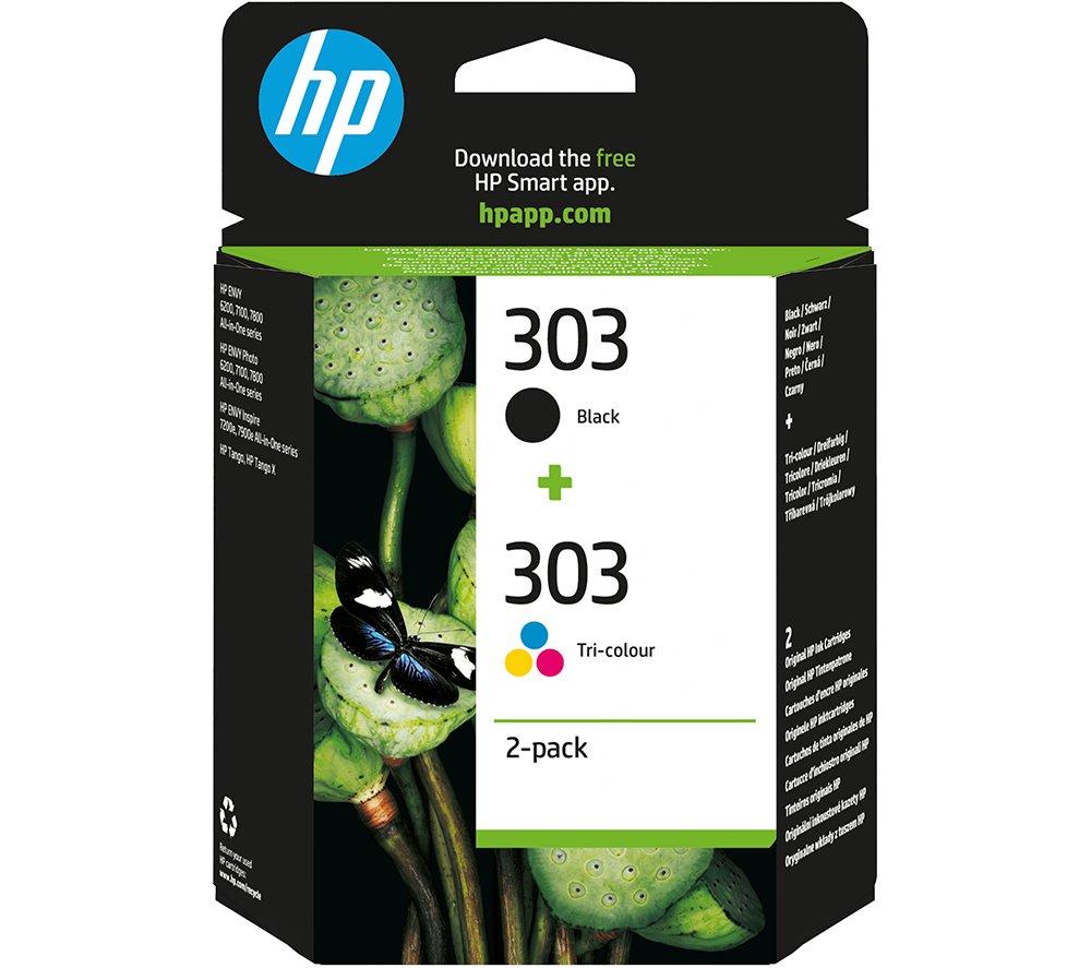HP 303 Combo Tri-colour & Black Ink Cartridges, Black & Tri-colour