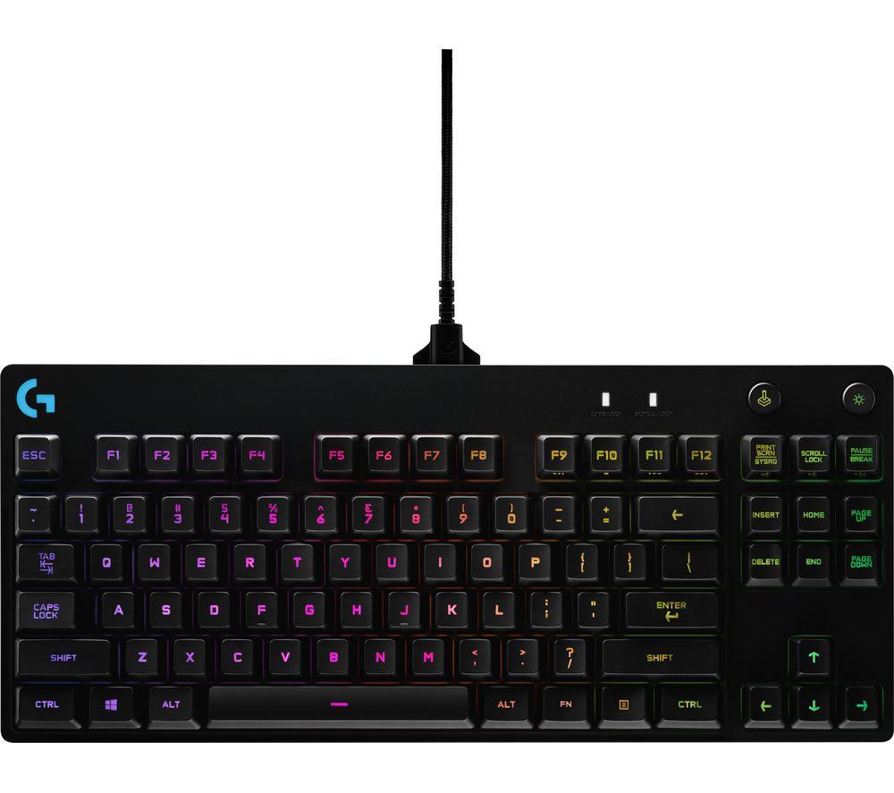 Logitech G PRO TKL Mechanical Gaming Keyboard, GX Blue Clicky Key Switches, LIGHTSYNC RGB, Black & 03 LIGHTSYNC Gaming Mouse with Customizable RGB Lighting, 6 Programmable Buttons, Black