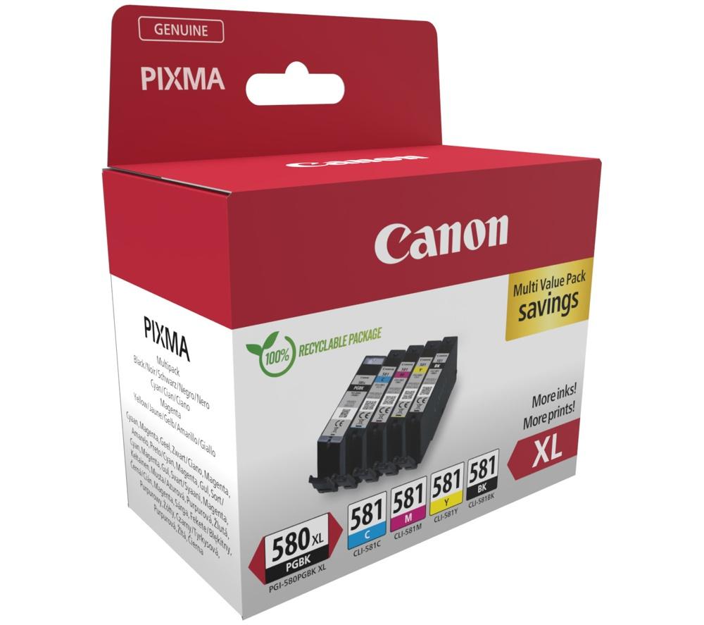 CANON PGI-580XL / CLI-581 Cyan, Magenta, Yellow & Black Ink Cartridges - Multipack image number 2 of 7
