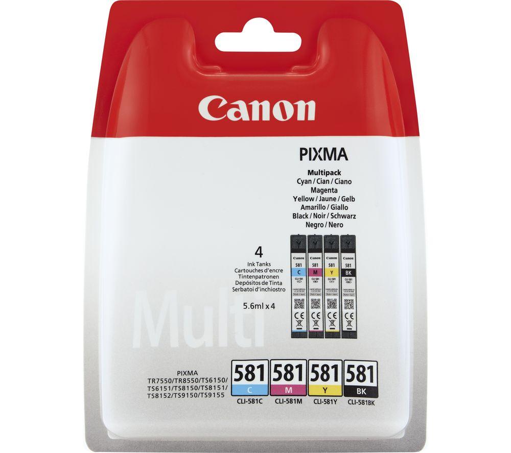 CANON CLI-581 Cyan, Magenta, Yellow & Black Ink Cartridges - Multipack, Black,Yellow,Cyan,Magenta