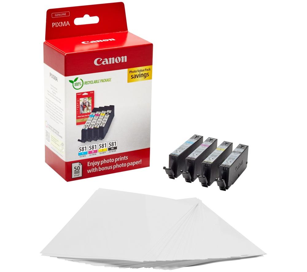 CANON CLI-581 Cyan, Magenta, Yellow & Black Ink Cartridges - Multipack image number 2 of 7