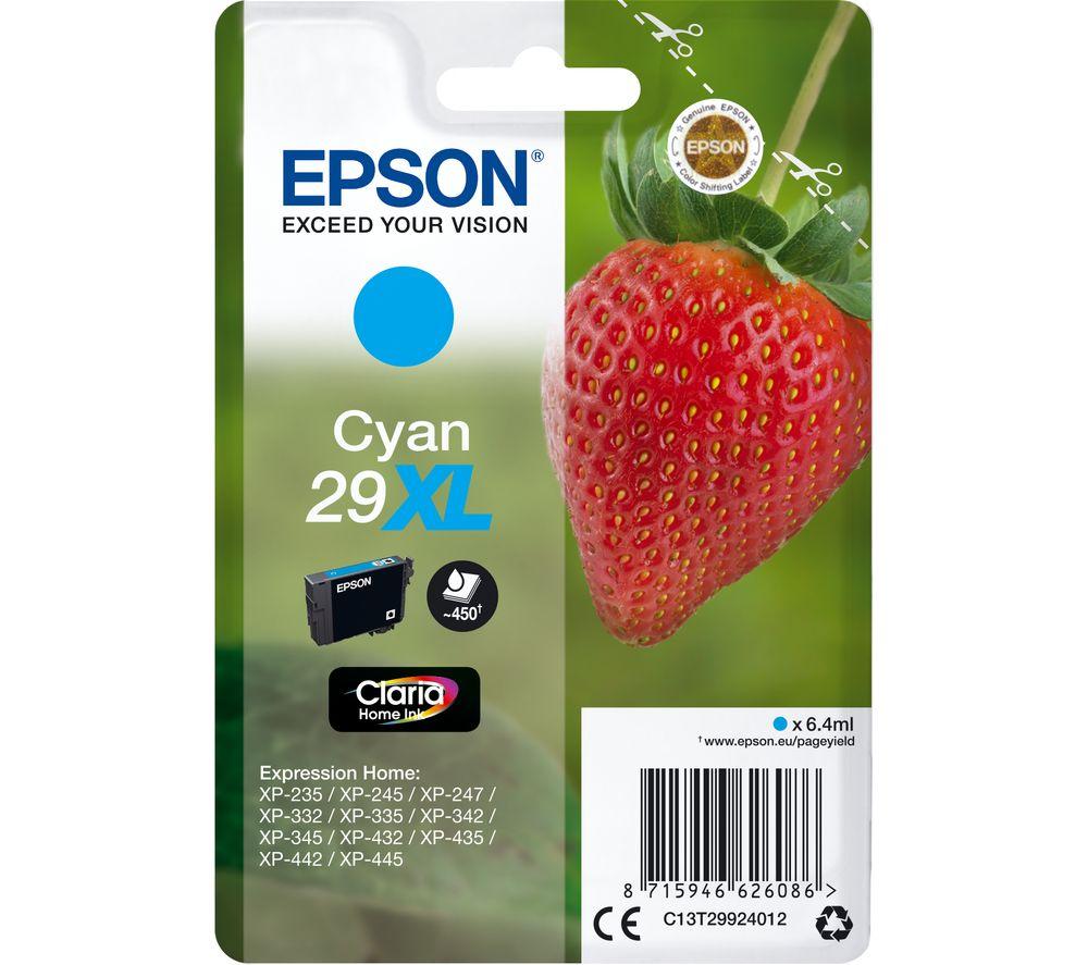 EPSON 29XL Strawberry Cyan Ink Cartridge, Cyan