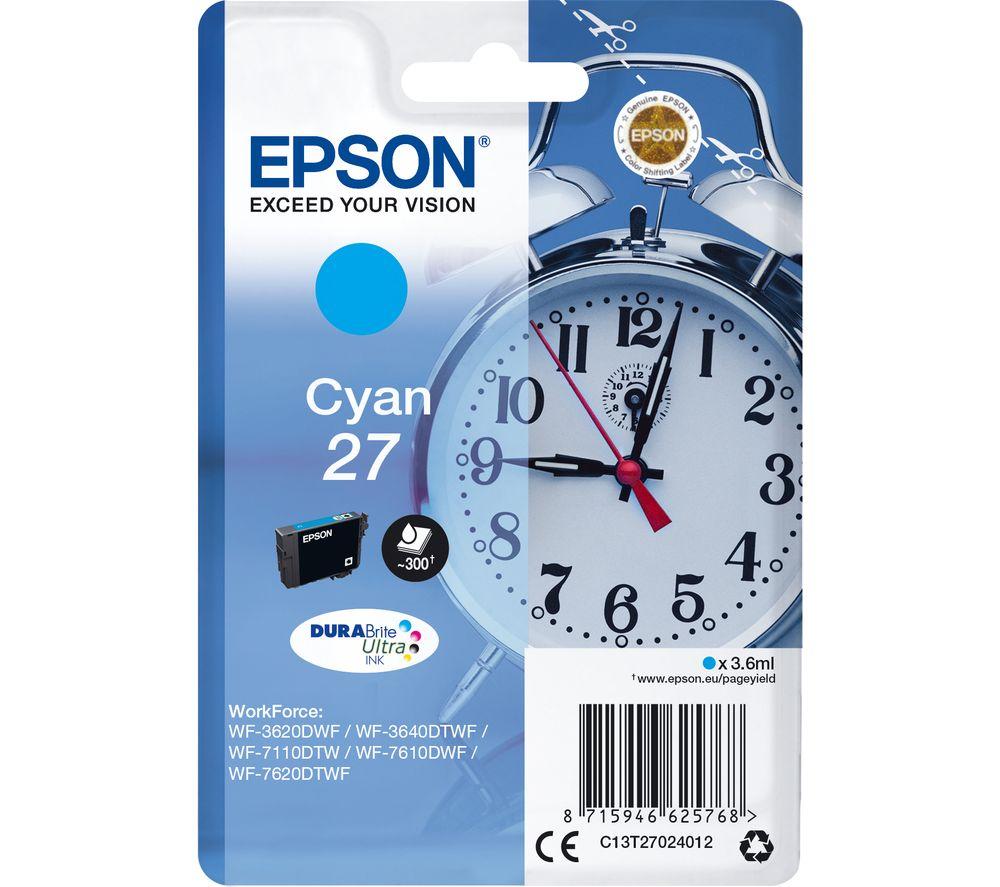 Epson 27 Alarm Clock DURABrite Ultra Ink Cartridge Cyan C13T27024012 - Image 8