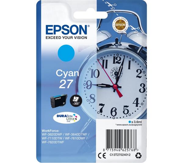 EPSON Alarm Clock 27 Cyan Ink Cartridge image number 0
