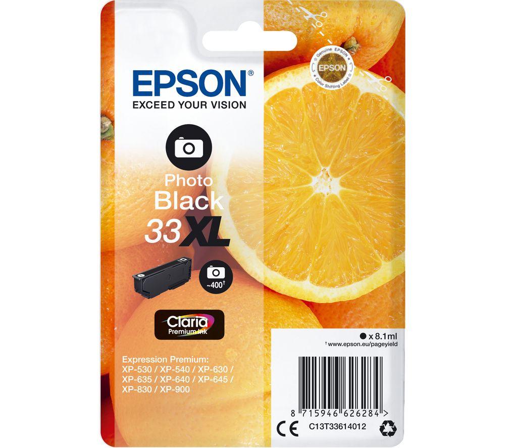 Epson 33XL Photo Black Oranges High Yield, Genuine, Claria Premium Ink