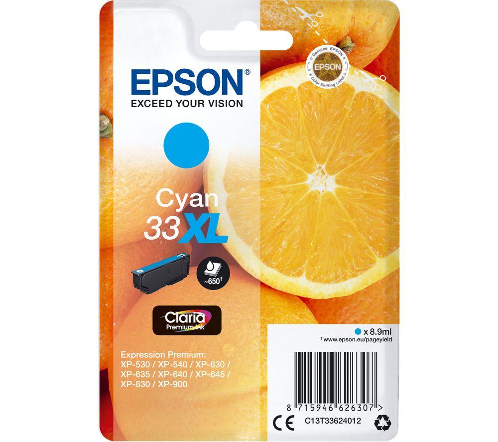 EPSON No. 33 Oranges XL Cyan Ink Cartridge, Cyan