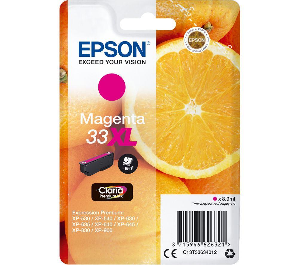 Epson Claria Premium 33 - Cartucho de Tinta Magenta XL 8.9 ml válido para los modelos Expression Premium XP-645, XP-830, XP-900 y otros, red
