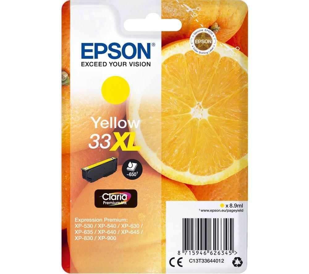 Epson 33XL Yellow Oranges High Yield, Genuine, Claria Premium Ink