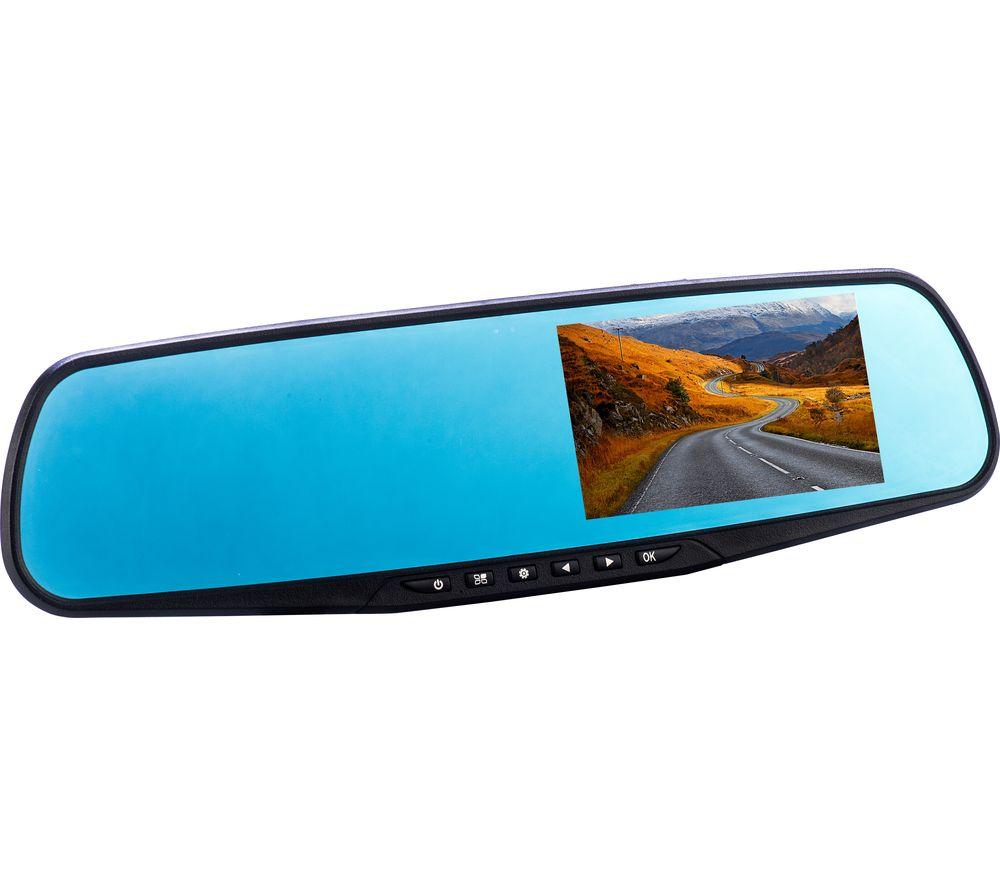 CO-PILOT CPDVR3 Rear View Mirror Dual Dash Cam - Black, Black