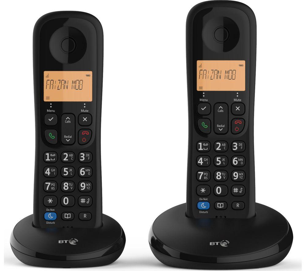 BT Everyday Cordless Landline House Phone with Basic Call Blocker, Twin Handset Pack