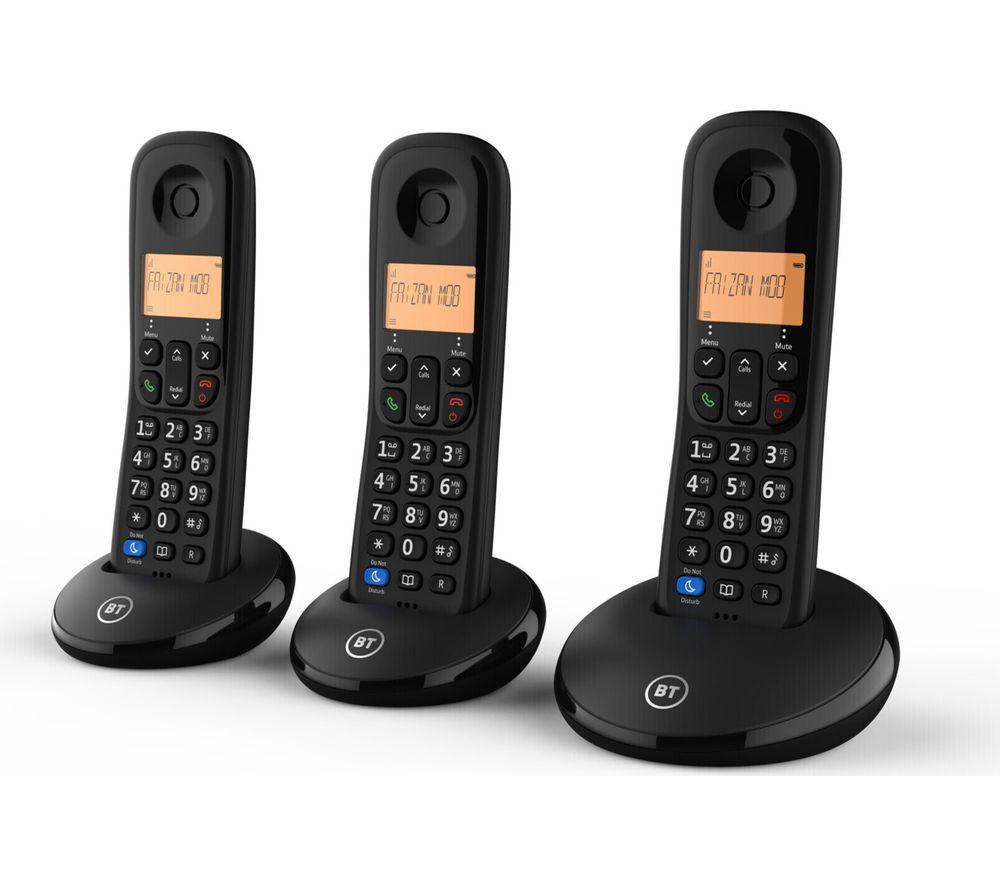 BT Everyday Cordless Phone - Triple Handsets, Black image number 4 of 4