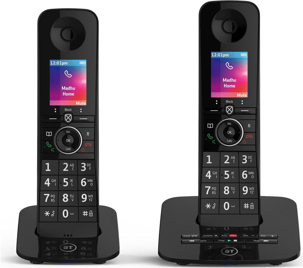 BT Premium 090631 Cordless Phone - Twin Handsets, Black, Black