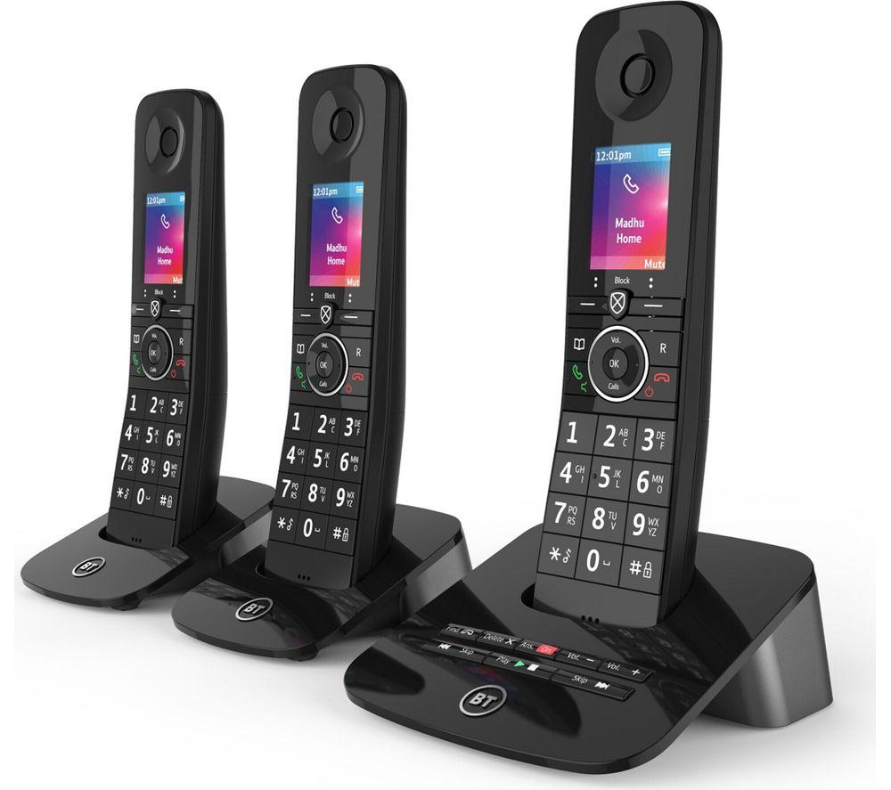 BT Premium 090632 Cordless Phone - Triple Handsets, Black image number 2 of 4
