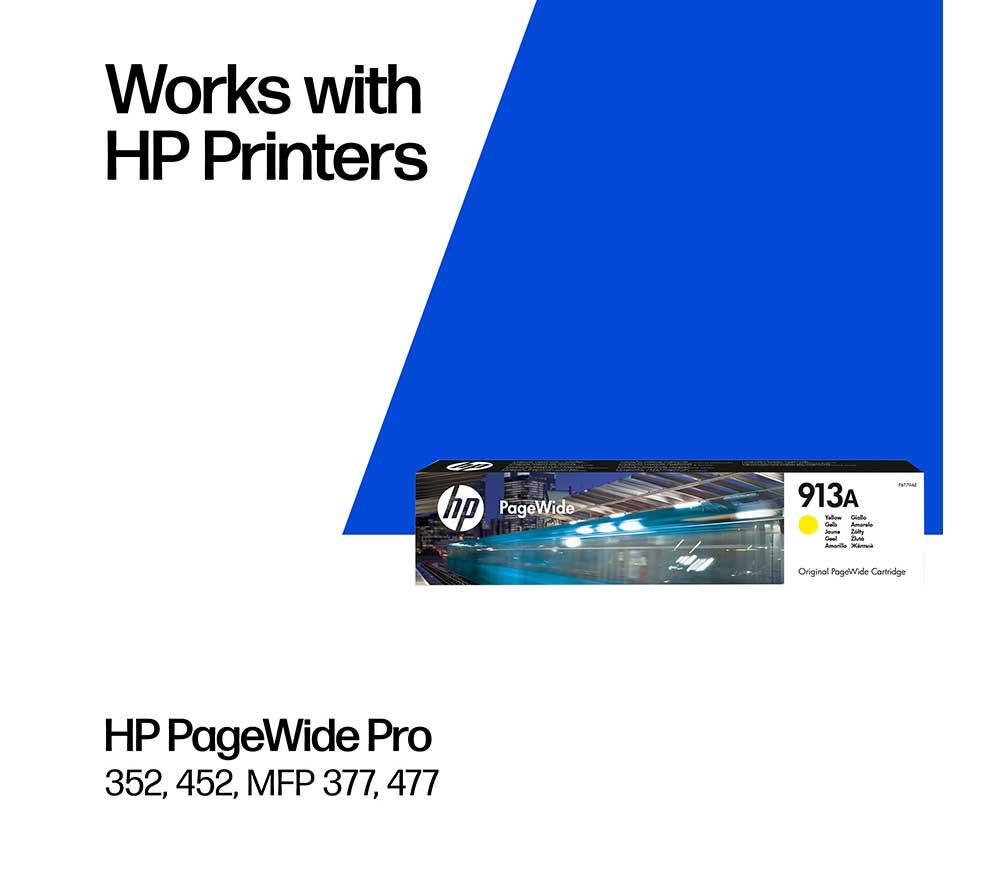 HP Original PageWide 913A Yellow Ink Cartridge image number 2 of 11