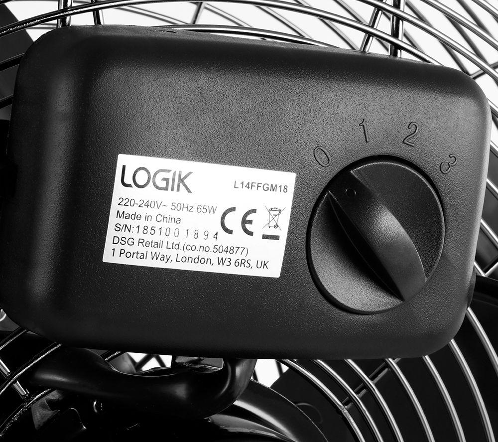LOGIK L14FFGM18 14" Floor Fan - Gun Metal image number 6 of 8