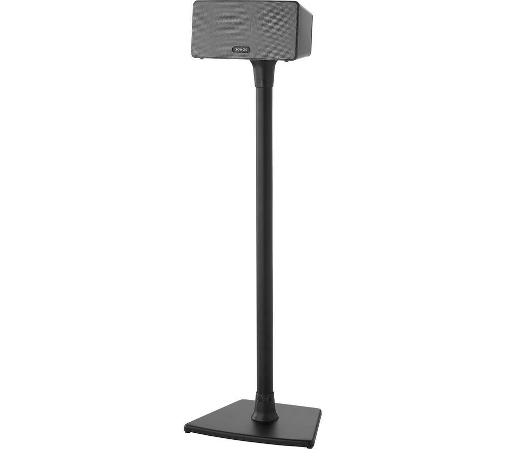 Sanus Wireless Speaker Stand designed for Sonos One, Play:1 and Play:3 - Single,Black & Flexson 5m Power Cable for Sonos One, One SL and Play:1 - Black (UK)