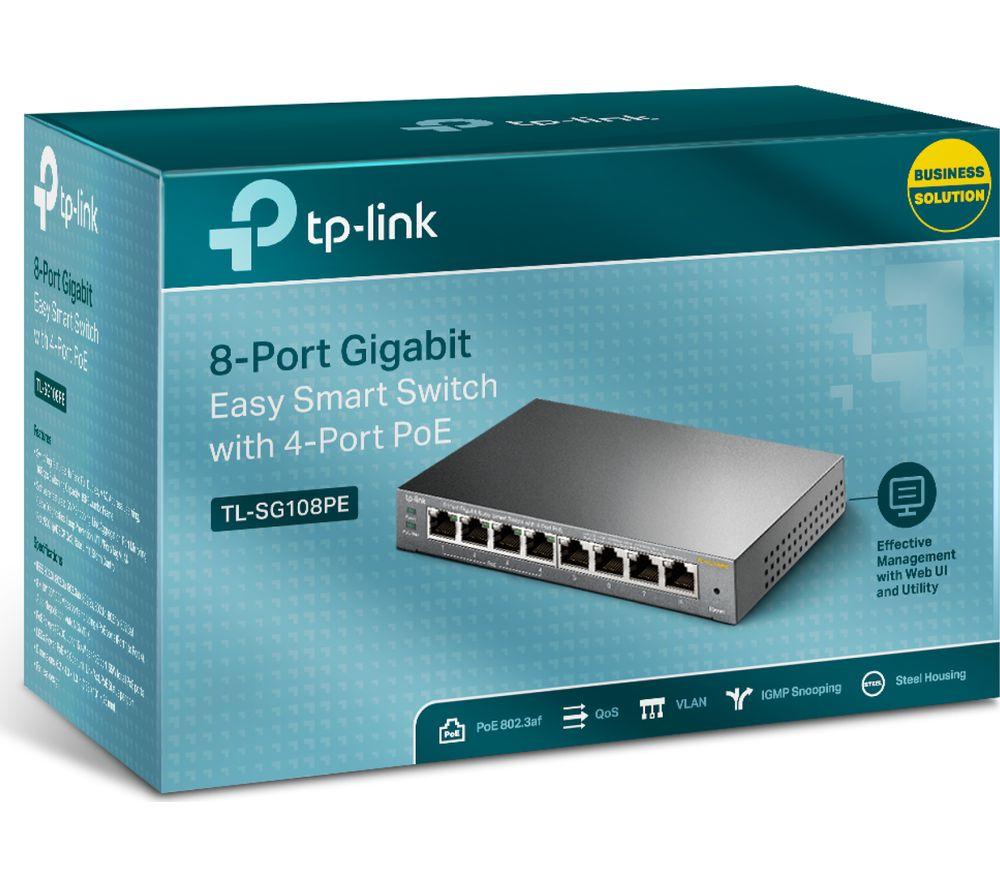 TP-LINK TL-SG108PE Managed Network Switch - 8 Port image number 2 of 6
