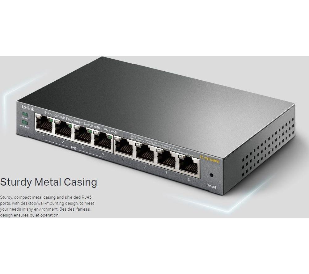 TP-LINK TL-SG108PE Managed Network Switch - 8 Port image number 4 of 6
