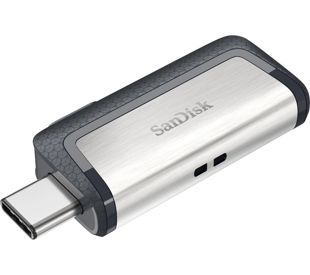 SANDISK Ultra USB Type-C & USB 3.1 Dual Memory Stick - 32 GB, Silver, Silver/Grey