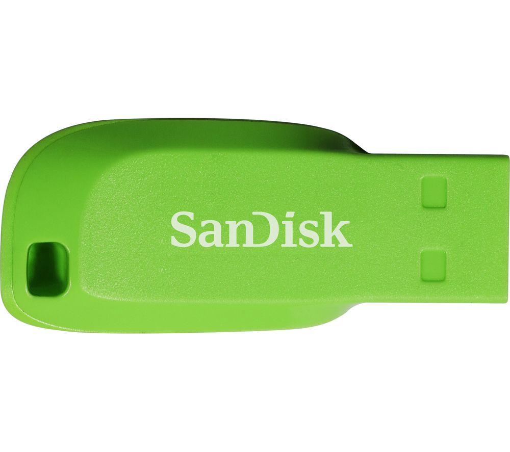 SANDISK Cruzer Blade USB 2.0 Memory Stick - 32 GB, Green, Green