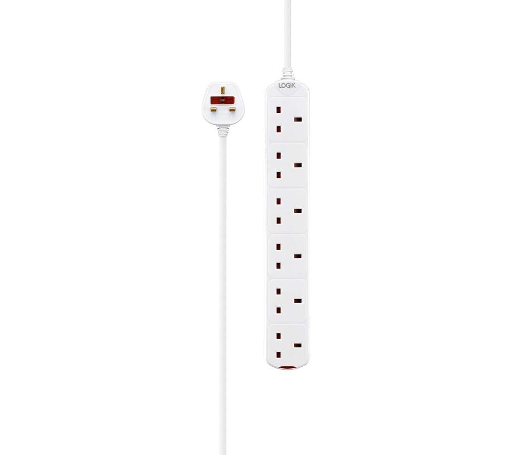 LOGIK L6WAY2M18 6-Socket Extension Lead - 2 m image number 2 of 2