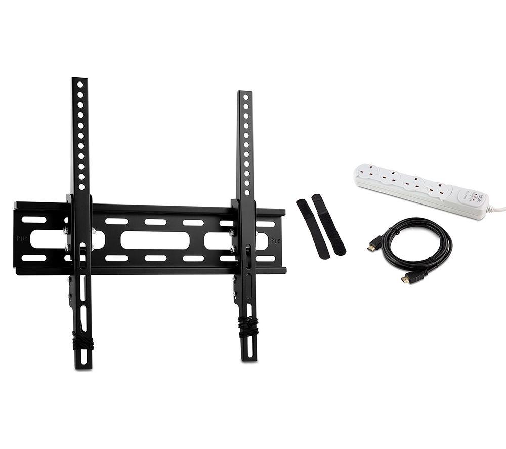 LOGIK LTPSKM18 Tilt 26-55" TV Bracket & Power Starter Kit, Black