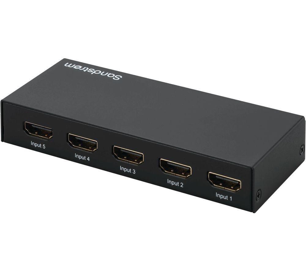 SANDSTROM SHDSW18 5-Port HDMI Switch Box, Black
