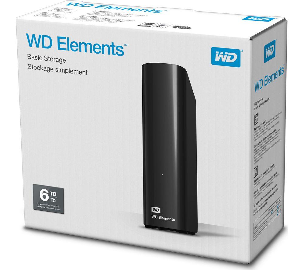 WD Elements External Hard Drive - 6 TB, Black image number 4 of 4