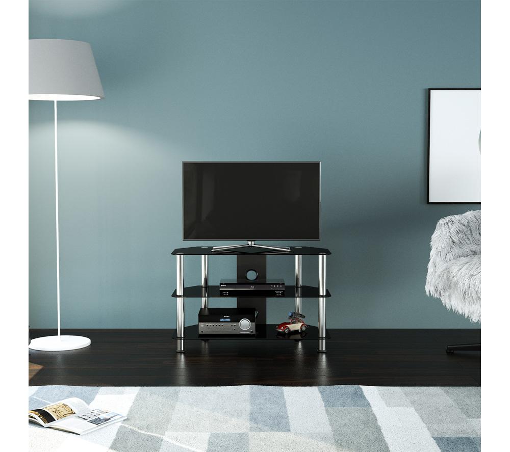 AVF 800 mm TV Stand for up to 43" TVs - Black & Chrome image number 8 of 8
