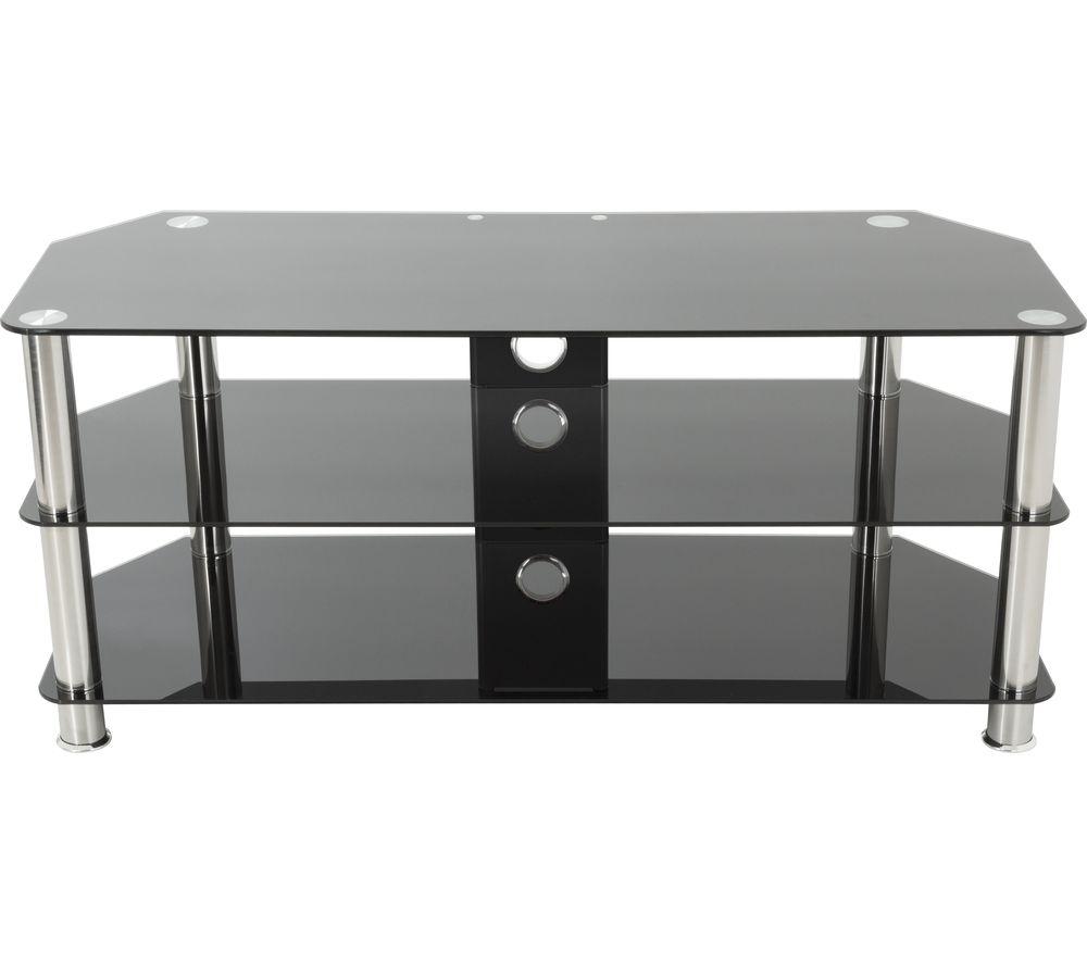 AVF Universal Black Glass and Chrome Legs TV Stand For up to 50 inch TVs