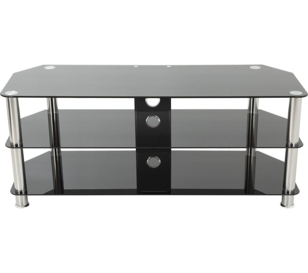 AVF Universal Black Glass and Chrome Legs TV Stand For up to 60 inch TVs