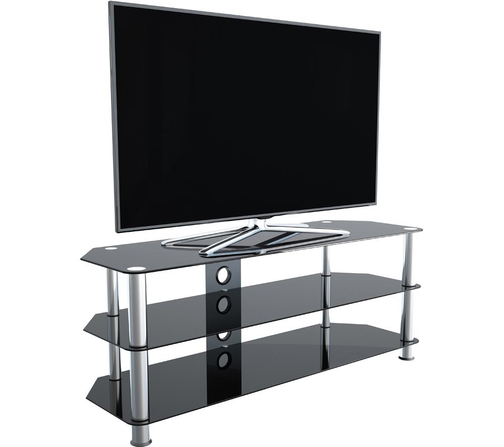 AVF 1250 mm TV Stand for up to 60" TVs - Black & Chrome image number 4 of 5