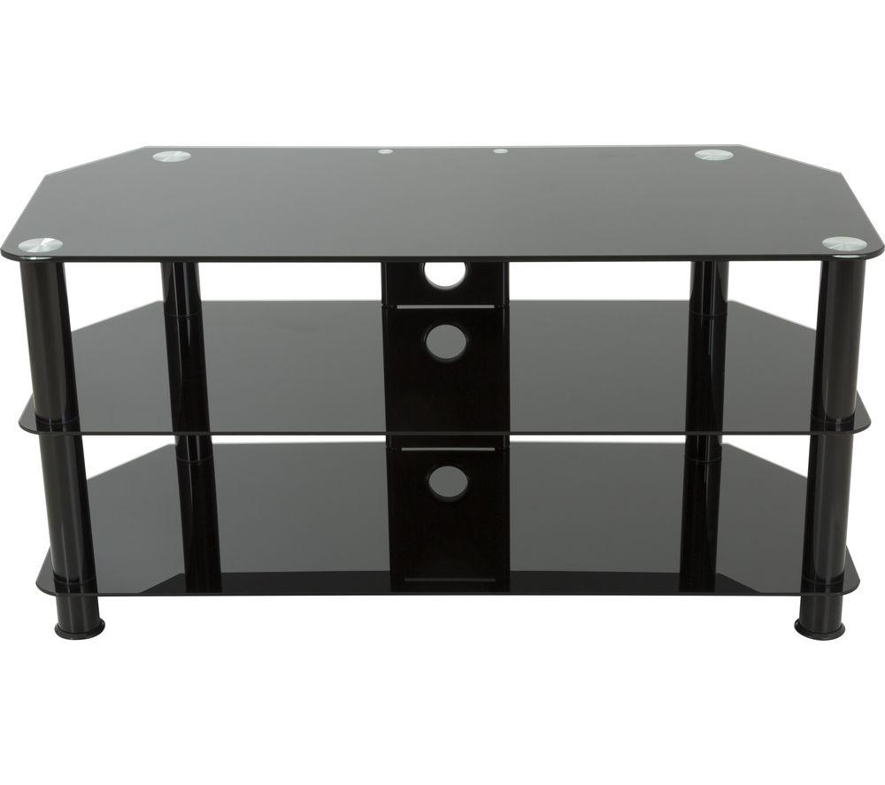 AVF Universal Black Glass and Black Legs TV Stand For up to 50 inch TVs