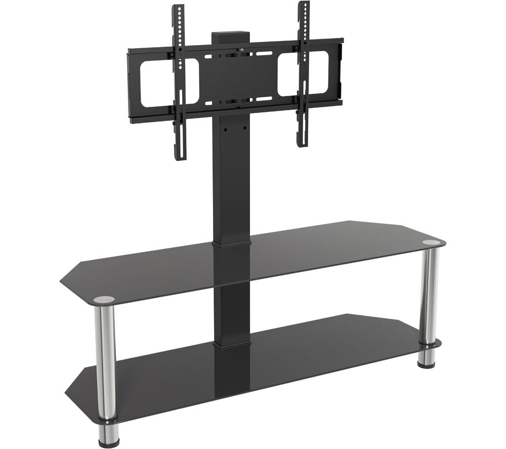 AVF SDCL1140 1140 mm TV Stand with Bracket - Black & Chrome, Silver/Grey,Black
