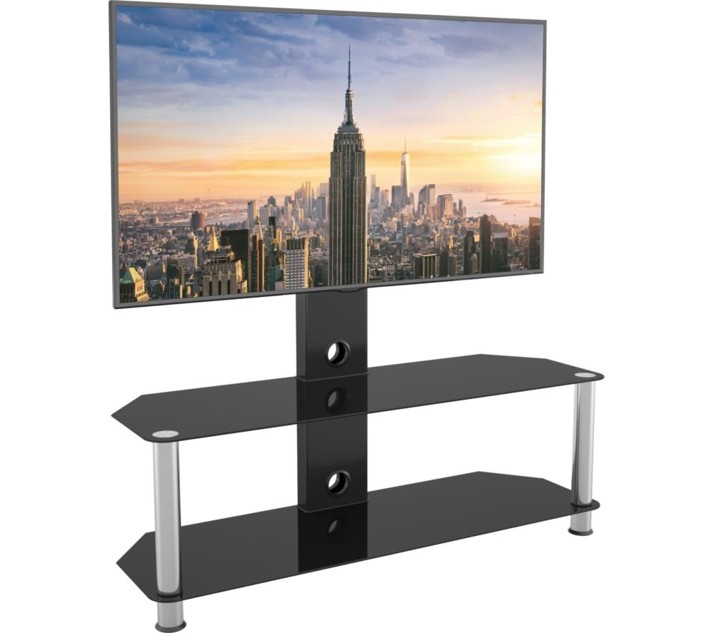 AVF 1140 mm TV Stand with Bracket for 32-65" TVs - Black & Chrome image number 3 of 8