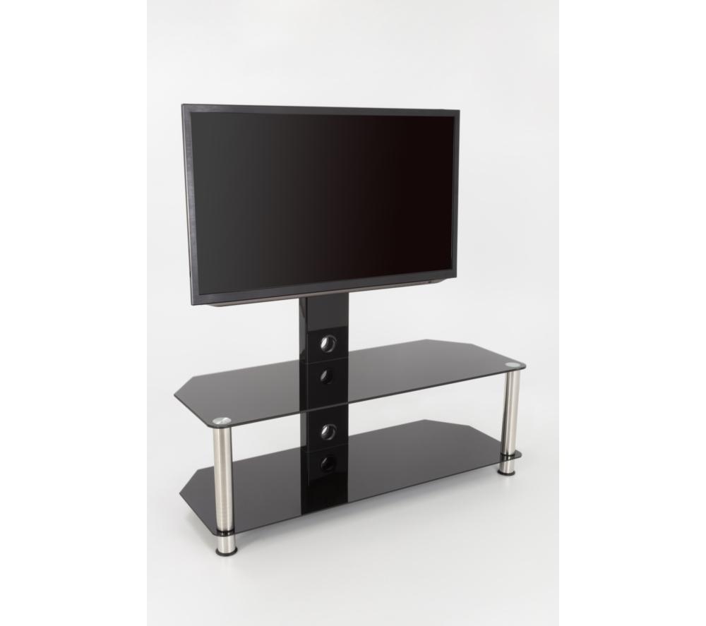 AVF 1140 mm TV Stand with Bracket for 32-65" TVs - Black & Chrome image number 7 of 8