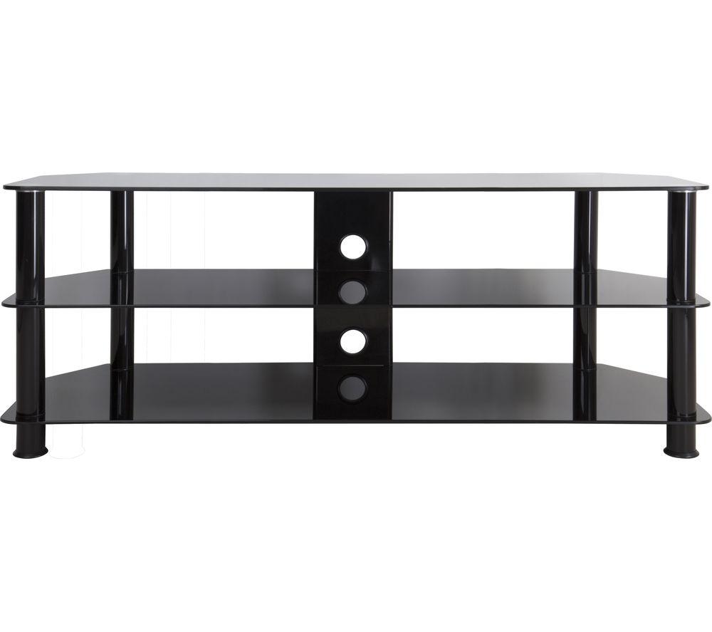 AVF Universal Black Glass and Black Legs TV Stand For up to 60 TVs
