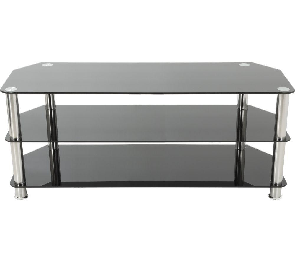 Avf SDC1250 TV Stand - Black & Chrome, Silver/Grey,Black
