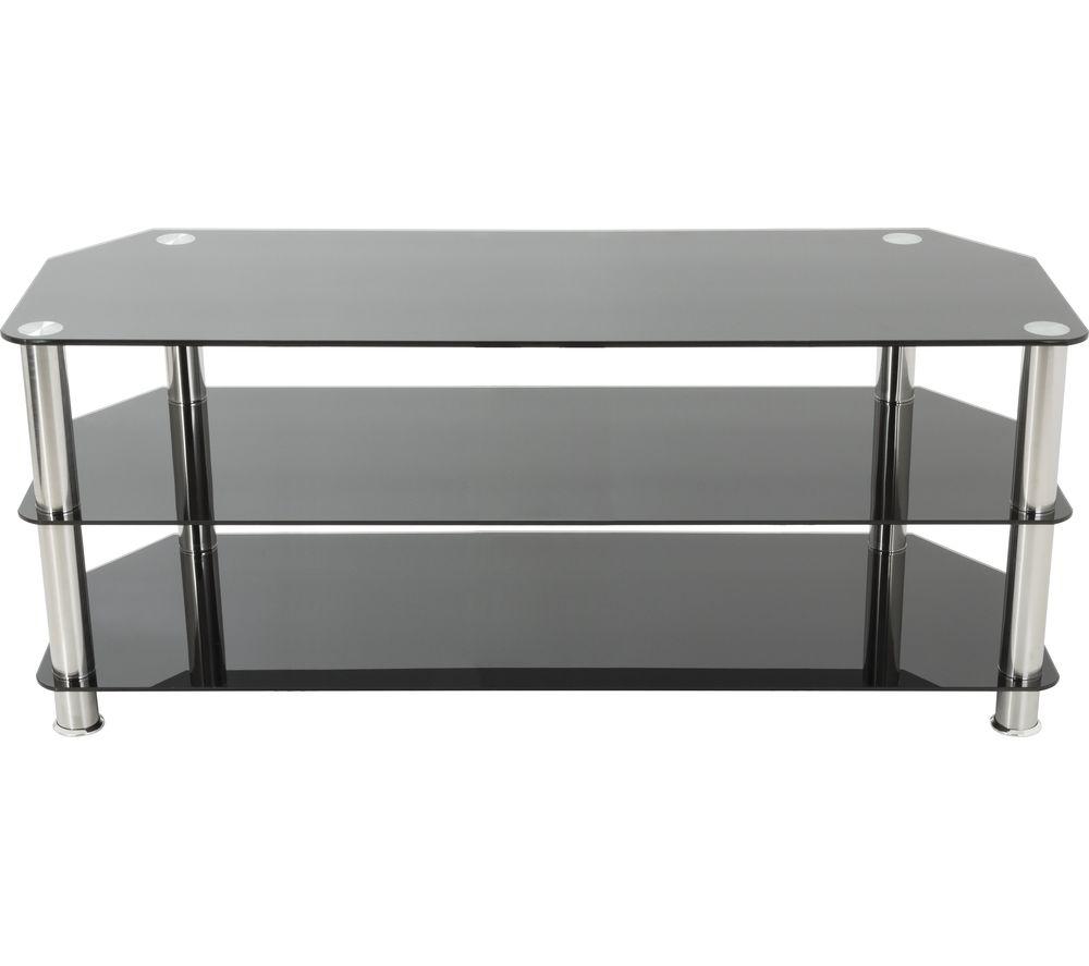 Avf SDC1250 1250 mm TV Stand for up to 60" TVs - Black & Chrome, Black,Silver/Grey