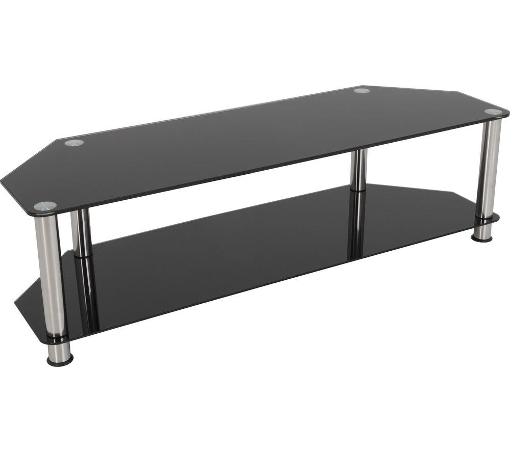 AVF Universal Black Glass and Chrome Legs TV Stand For up to 70 inch TVs