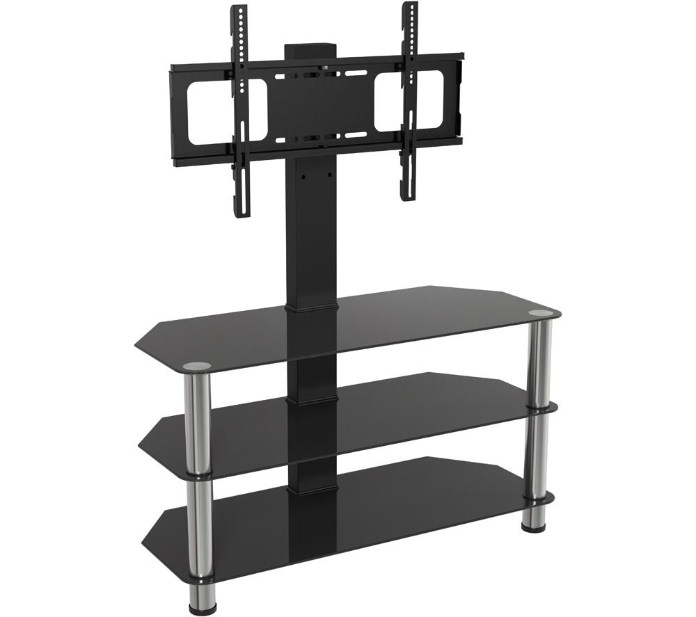 AVF Universal Black Glass and Chrome Legs Cantilever TV Stand For up to 55 TVs