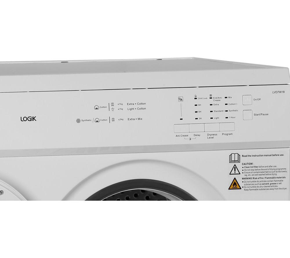 Buy LOGIK LVD7W18 7 kg Vented Tumble Dryer White Currys