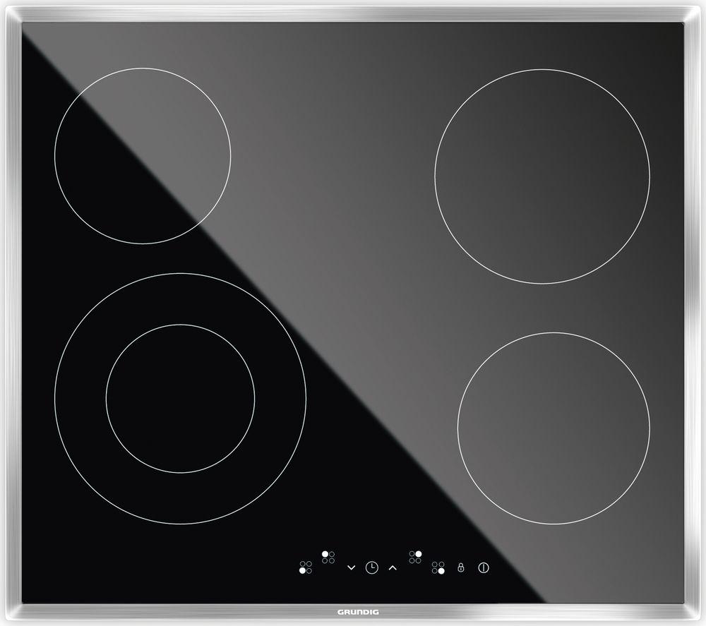 GRUNDIG GIEV613420E 58 cm Electric Ceramic Hob - Black, Black