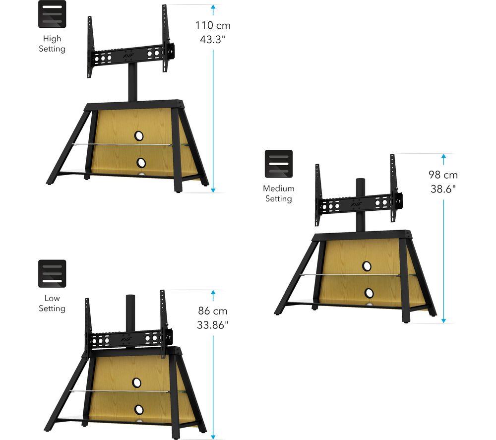 AVF Easel 925 mm TV Stand with Bracket for up to 65" TVs - Oak / Walnut / Black/ White image number 5 of 16