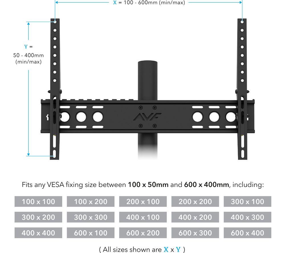AVF Easel 925 mm TV Stand with Bracket for up to 65" TVs - Oak / Walnut / Black/ White image number 6 of 16
