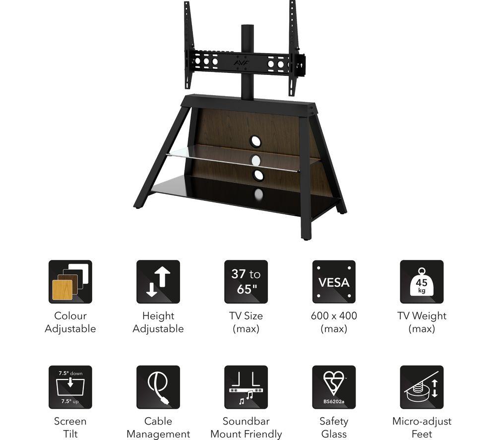 AVF Easel 925 mm TV Stand with Bracket for up to 65" TVs - Oak / Walnut / Black/ White image number 7 of 16