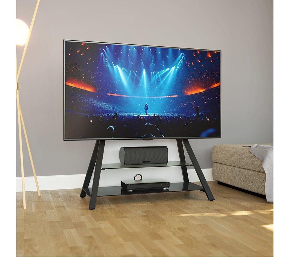 AVF Easel 925 mm TV Stand with Bracket for up to 65" TVs - Oak / Walnut / Black/ White image number 12 of 16