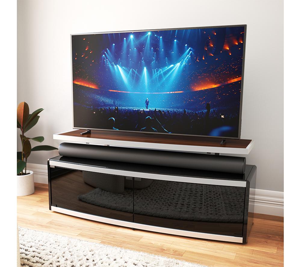 AVF Stage 1250 mm TV Stand for up to 55" TVs - Black / Walnut image number 4 of 10