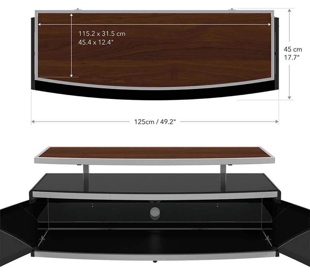AVF Stage 1250 mm TV Stand for up to 55" TVs - Black / Walnut image number 10 of 10