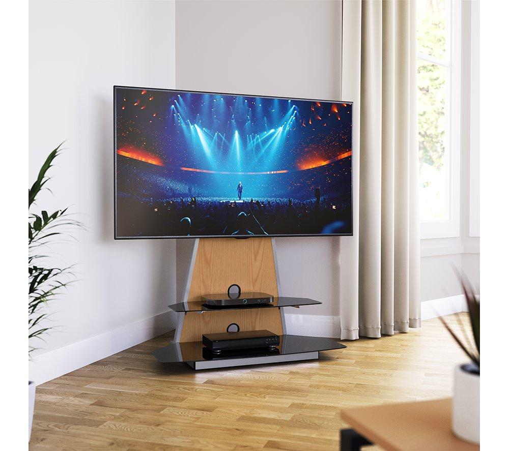 AVF Stack 900 mm TV Stand with Mount for up to 90" TVs - Oak / Walnut / Black / White image number 4 of 9